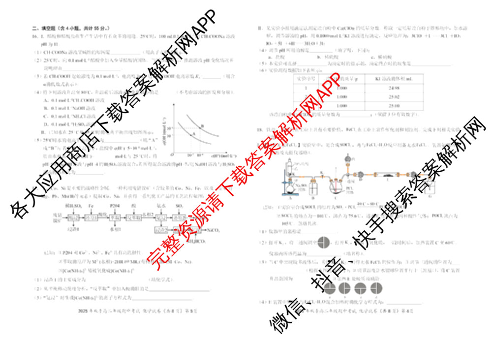 湖北省鄂东南2025年秋季高二年级期中考试（含地理、物理、英语等）化学试题