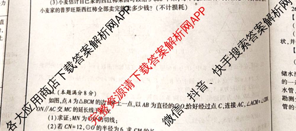 2025年陕西省初中学业水考试全真模拟卷[试卷类型A][页脚S]: 含化学、道德与法治、物理试卷解析数学试题