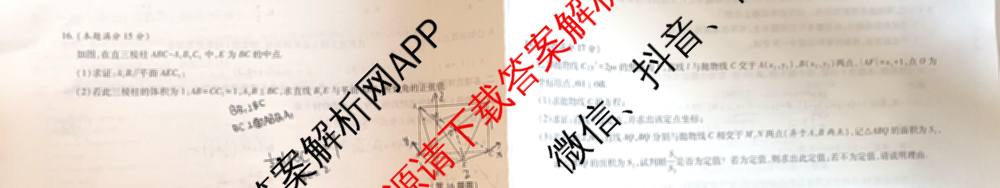 2025年陕西省高三教学质量检测(四)各科答案及试卷（含化学 历史 语文等）数学试题