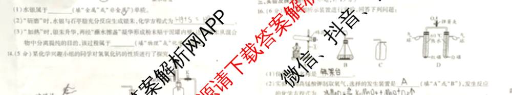 X-22025年陕西省初中学业水平考试信息卷[试卷类型A]（含数学 道德与法治 英语等7份）化学试题