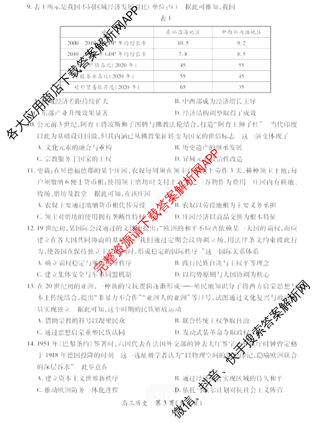 上进联考2026届新高三第一次大联考: 含英语 数学 化学试卷解析历史试题