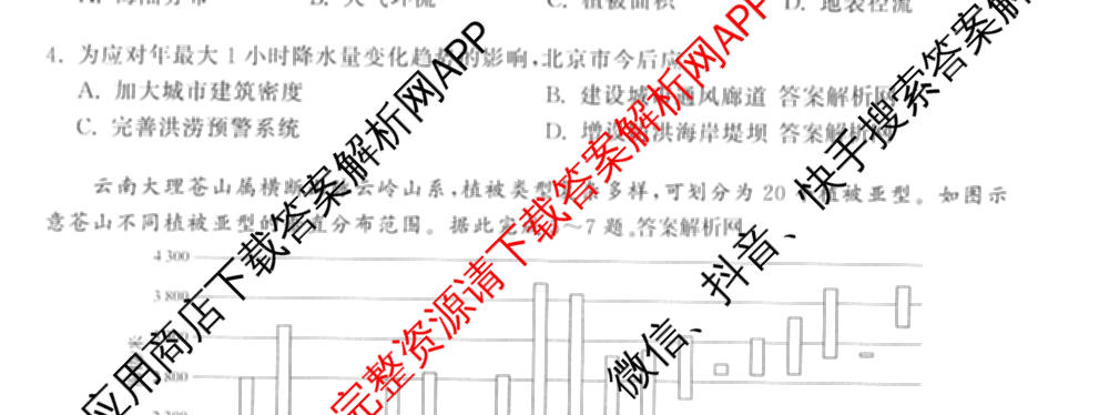 天舟高考衡中同卷2026年普通高等学校招生全国统一考试模拟信息卷(一)1（含数学(无字母)、物理(安徽版)、生物(WY)等34份）地理试题