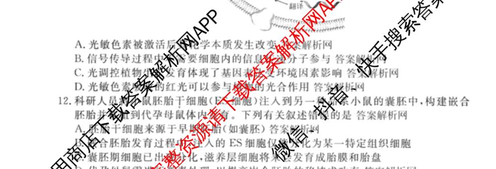 衡水金卷先享题夯基卷 2026年普通高等学校招生全国统一考试模拟 (二)2: 含地理(HJ) 政治(MH) 生物(S)试卷解析生物试题