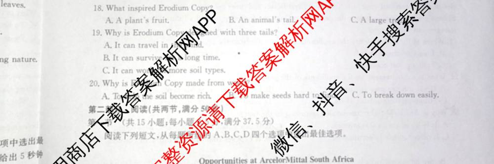 九师联盟2025~2026学年高三核心模拟卷(中)(四)（含政治(D4) 物理(HF) 语文等）英语试题