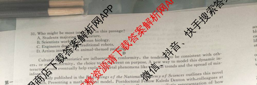 2026届高三总复习名师原创模拟(二)2各科答案及试卷(已更新历史(XS6J)、化学(XS6JG)、物理(XS6J)等39份)英语试题