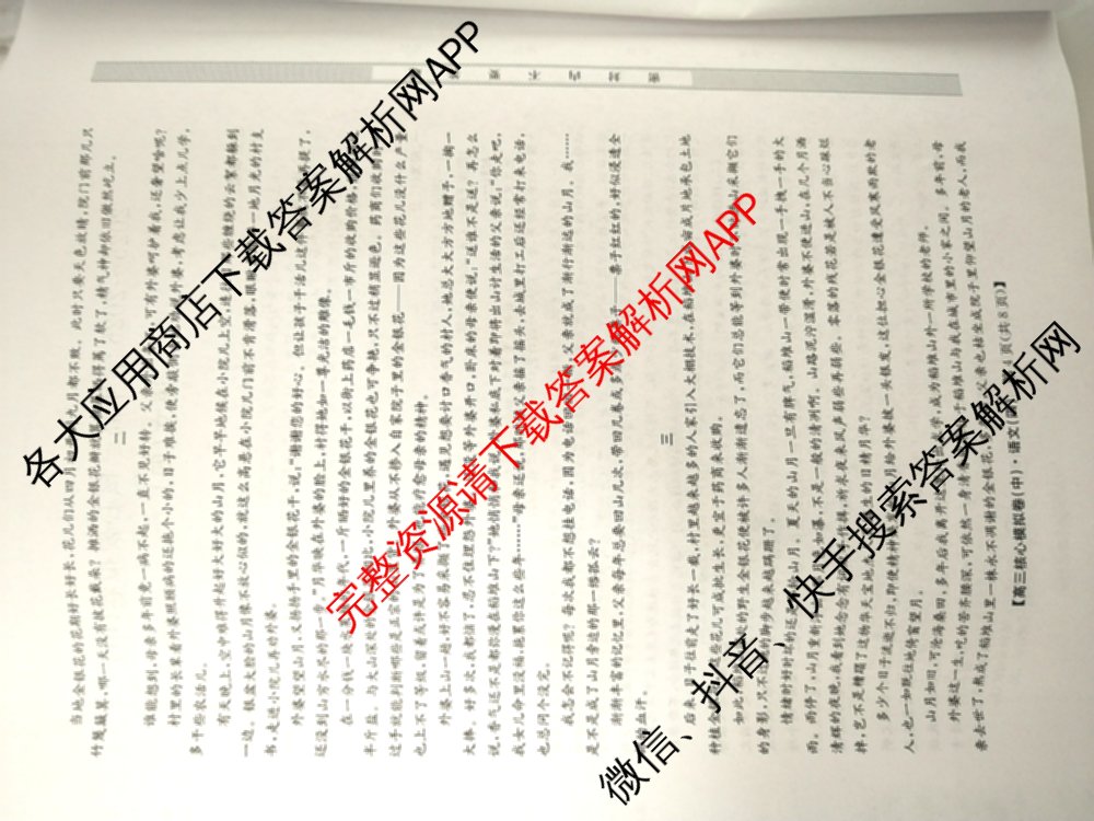 九师联盟2025~2026学年高三核心模拟卷(中)(四)（含政治(D4) 物理(HF) 语文等）语文试题