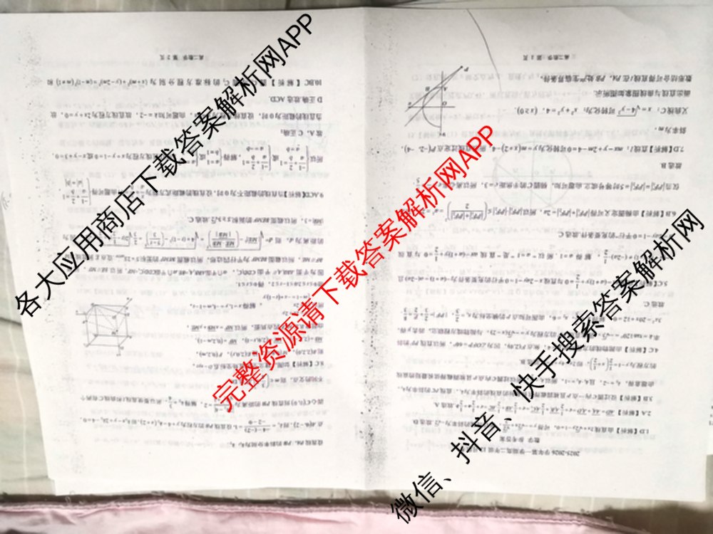NT河北省2025-2026学年第一学期高二年级12月联考试卷及答案汇总（含地理、生物、政治等9份）数学答案