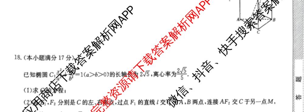 九师联盟2025~2026学年高三核心模拟卷(中)(五)（含化学(D1)、历史(D2)、政治(B)等）数学试题