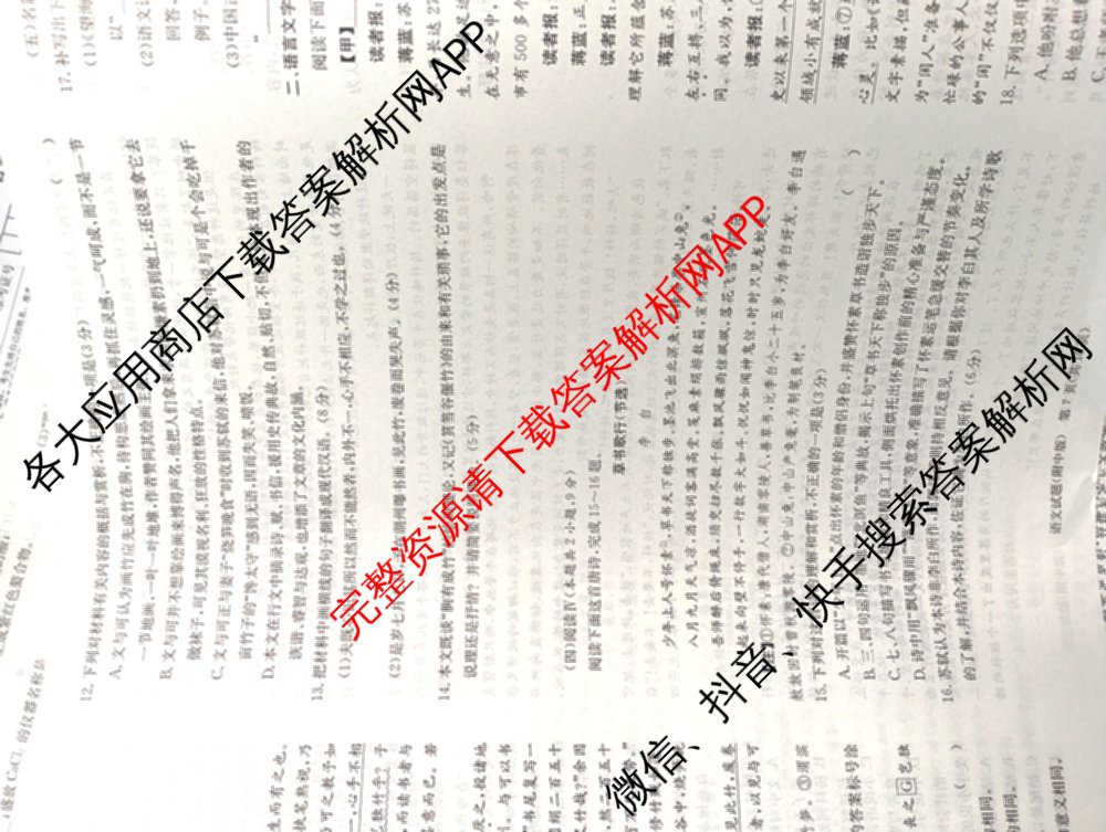 炎德英才大联考湖南师大附中2026届高三月考试卷(四)（10科全）语文试题