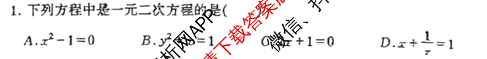 山西省2024-2025学年九年级第一学期阶段性学业质量监测(一)（含语文 数学 英语等7份）数学试题