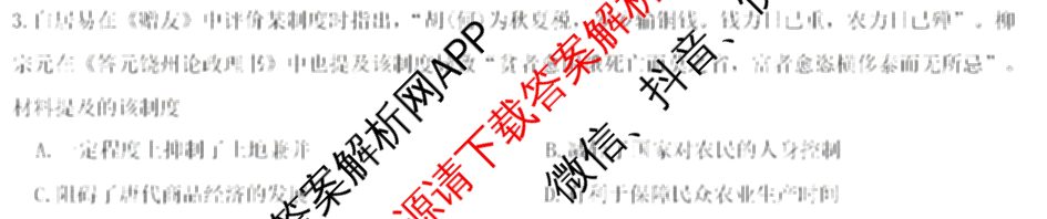 山东名校考试联盟2024年12月高三年级阶段性检测（含地理 物理 语文等）历史试题