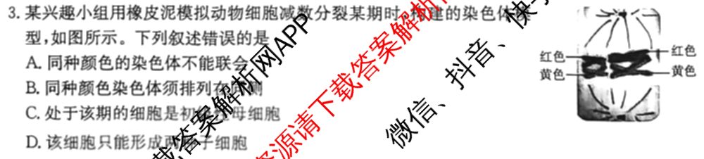 广东省2026届高三2月开学考试(2.26)各科答案及试卷（9科全）生物试题