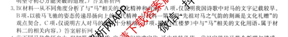 2026年高考名师解密临门演练(★)试卷及答案汇总（含化学(B)、生物(A)、地理(A)等）语文答案