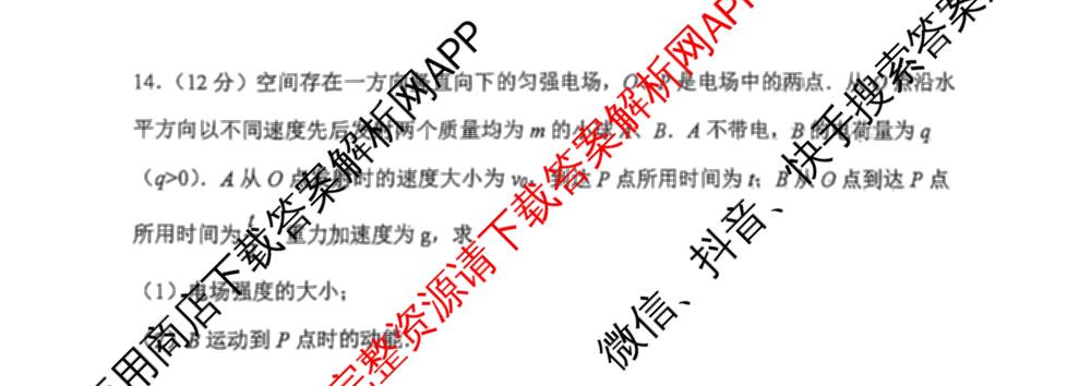 山西大学附中2025~2026学年第一学期高二期中考试（含化学 数学 英语等）物理试题