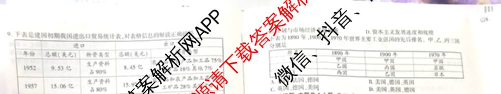 百师联盟2025届高三冲刺卷(四)4试卷及答案汇总（39科全）历史试题