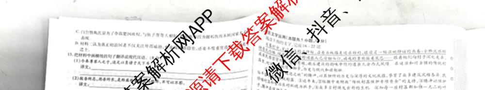 天一大联考2026届高考全真模拟卷(八)8试卷及答案汇总（含物理(陕西专版)、数学、历史(安徽专版)等）语文试题