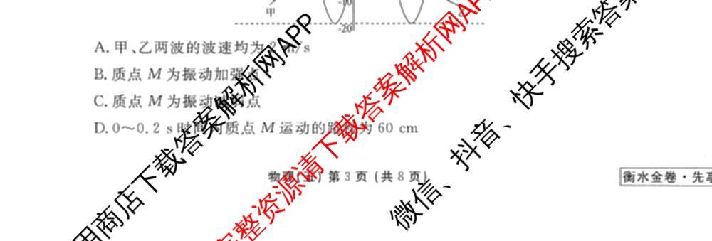 衡水金卷先享题调研卷2026年普通高等学校招生全国统一考试模拟试题(五)5试卷及答案汇总（含政治、生物、物理(L)等）物理试题