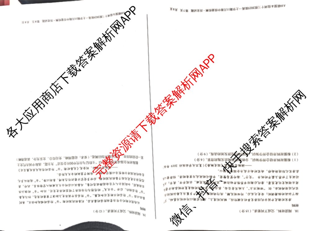 A10联盟&宿州十三校2025级高一上学期11月期中质量检测试卷及答案汇总（19科全）历史试题