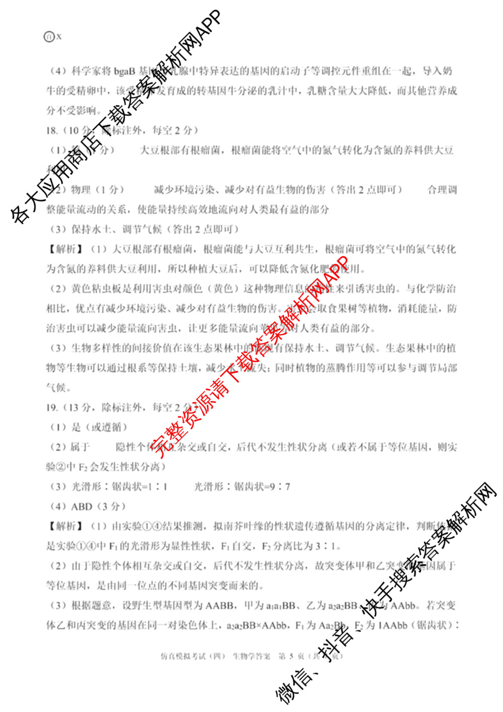 百师联盟2026届高三仿真模拟考试(四)试卷及答案汇总（含政治(百N) 物理(百F) 英语(百B)等）生物答案