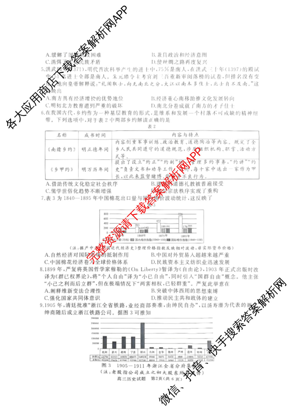 山东省枣庄市滕州市2026届高三定时训练（含数学、历史、化学等）历史试题