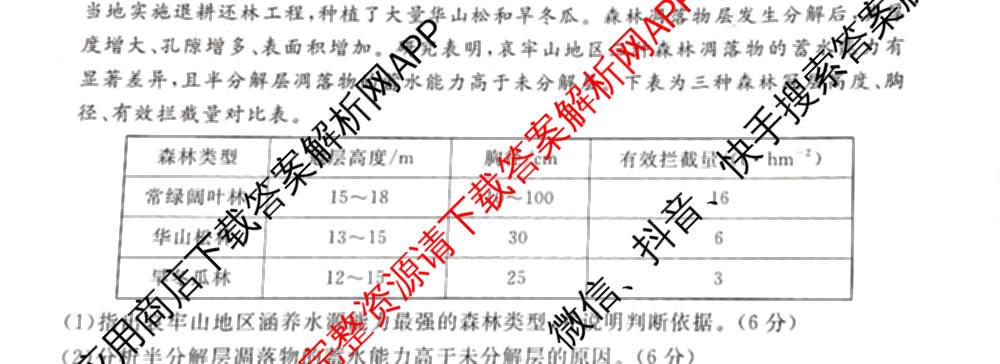 2026普通高等学校招生全国统一考试冲刺押题卷(六)6（16科全）地理试题