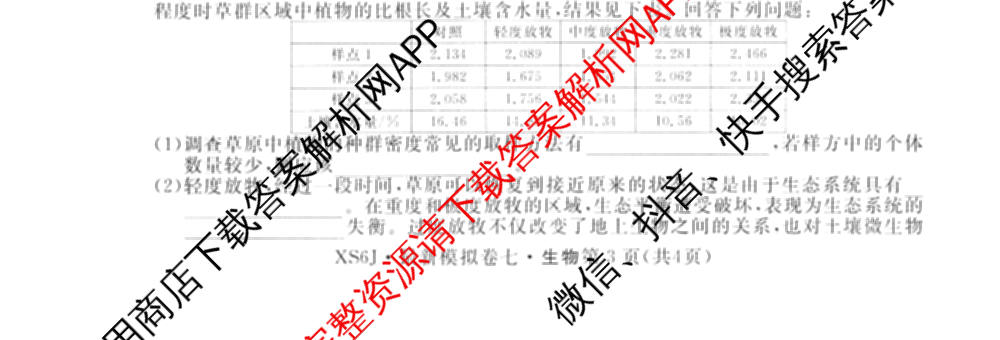 2026年普通高等学校招生统一考试最新模拟卷(七)7试卷及答案汇总（27科全）生物试题