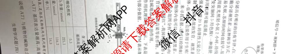 冲刺新高考2026届高考仿真模拟卷(T8)(四)4各科答案及试卷: 含历史(河北专版)、地理(湖南专版)、英语试卷解析生物试题