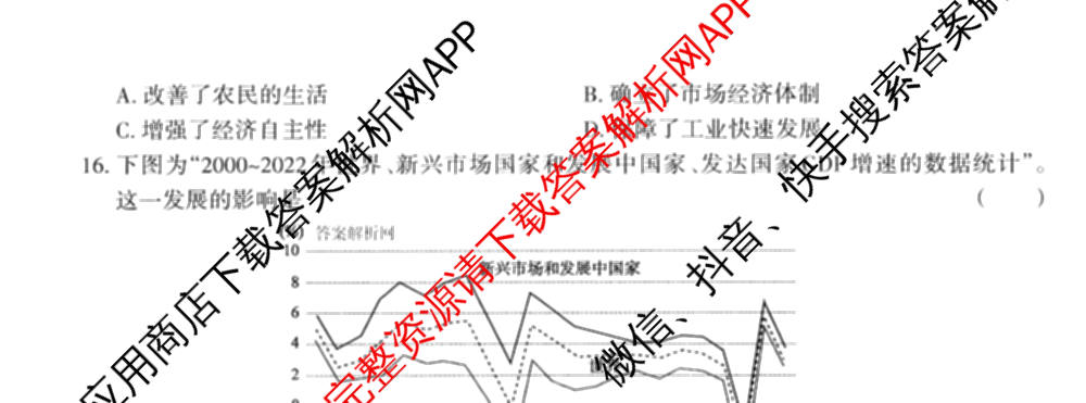 2026年普通高等学校招生统一考试JY高三模拟卷(二)各科答案及试卷（含化学(新高考·A)、政治(新高考·D)、政治(新高考·A)等）历史试题