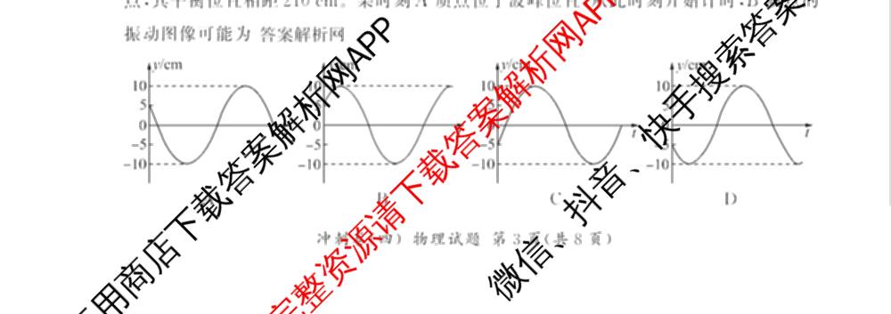 百师联盟2025届高三冲刺卷(四)4试卷及答案汇总（39科全）物理试题