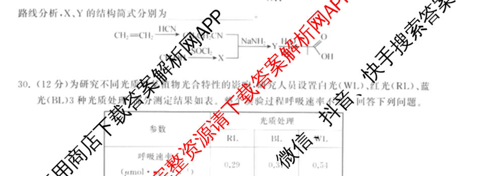 天舟高考衡中同卷2026年普通高等学校招生全国统一考试模拟信息卷(一)1（含数学(无字母)、物理(安徽版)、生物(WY)等34份）理综试题