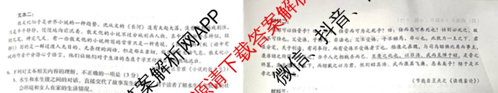 琢名小渔名校联考2026届高三(标题科目期数)(三)试卷及答案汇总(已更新历史、物理、化学等9份)语文试题