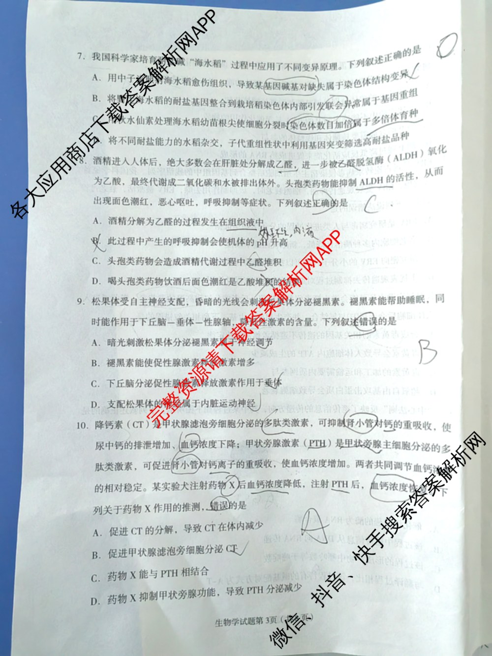 [兰州一诊]2025年兰州市高三诊断考试（含历史 政治 数学等）生物试题