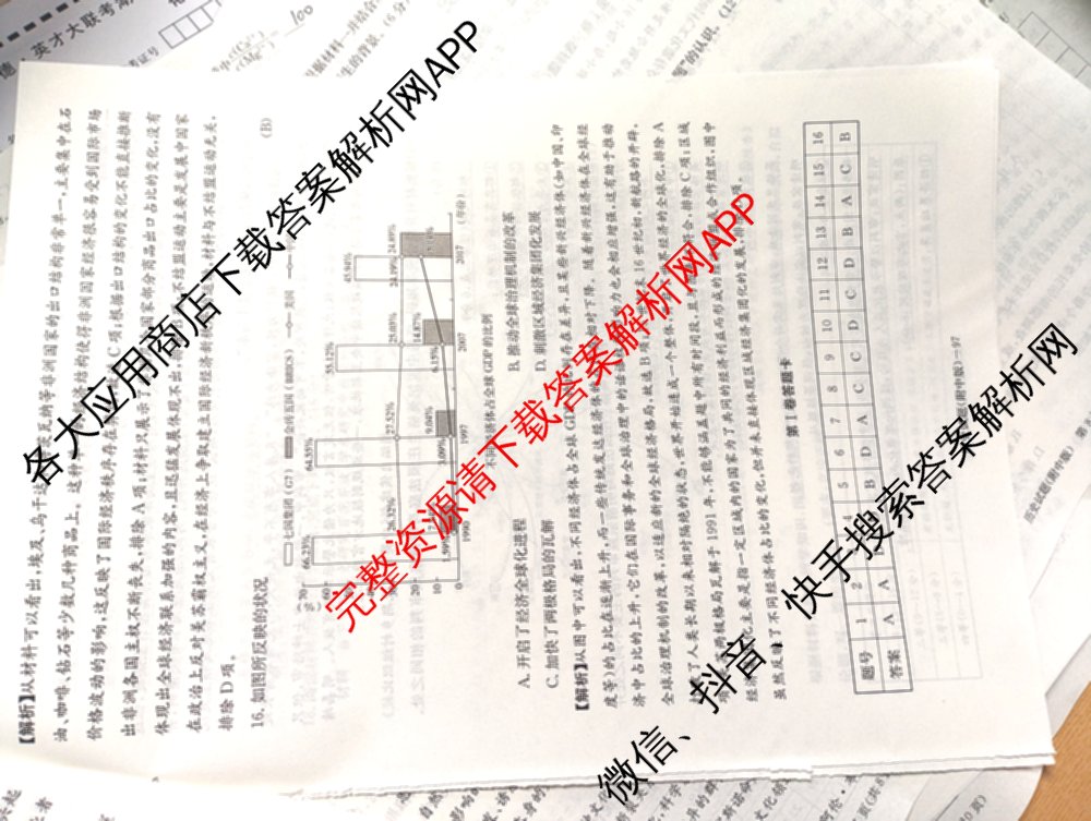 炎德英才大联考湖南师大附中2026届高三月考试卷(四)（10科全）历史答案