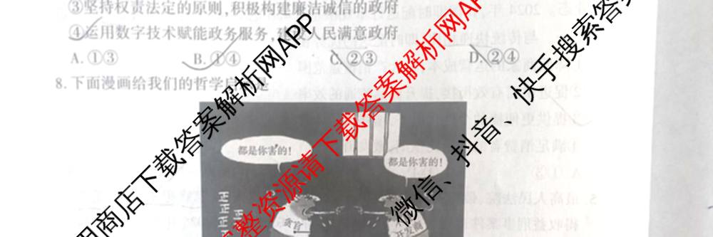 百师联盟2026届高三仿真模拟考试(五)各科答案及试卷（含物理(百E)、数学(百B)、地理(百N)等）政治试题