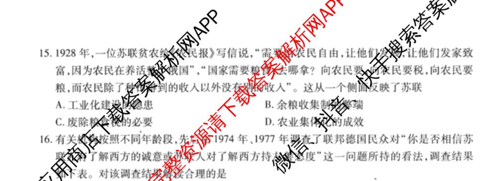 2026届智慧上进名校学术联盟高考模拟信息卷&冲刺卷&预测卷(五)5各科答案及试卷: 含历史(SC-26-1) 物理(II-26-1) 生物(HB-26-1)试卷解析历史试题