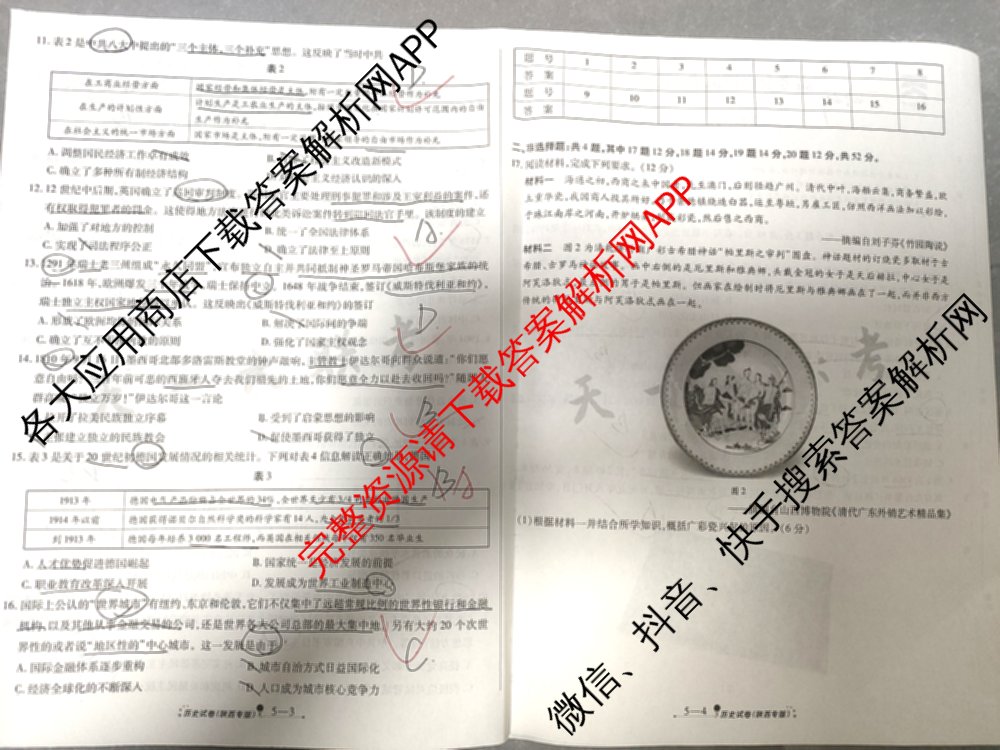 天一大联考2025届高考全真模拟卷(五)各科答案及试卷(已更新政治(河南专版)、生物(安徽专版)、英语(新高考)等37份)历史试题