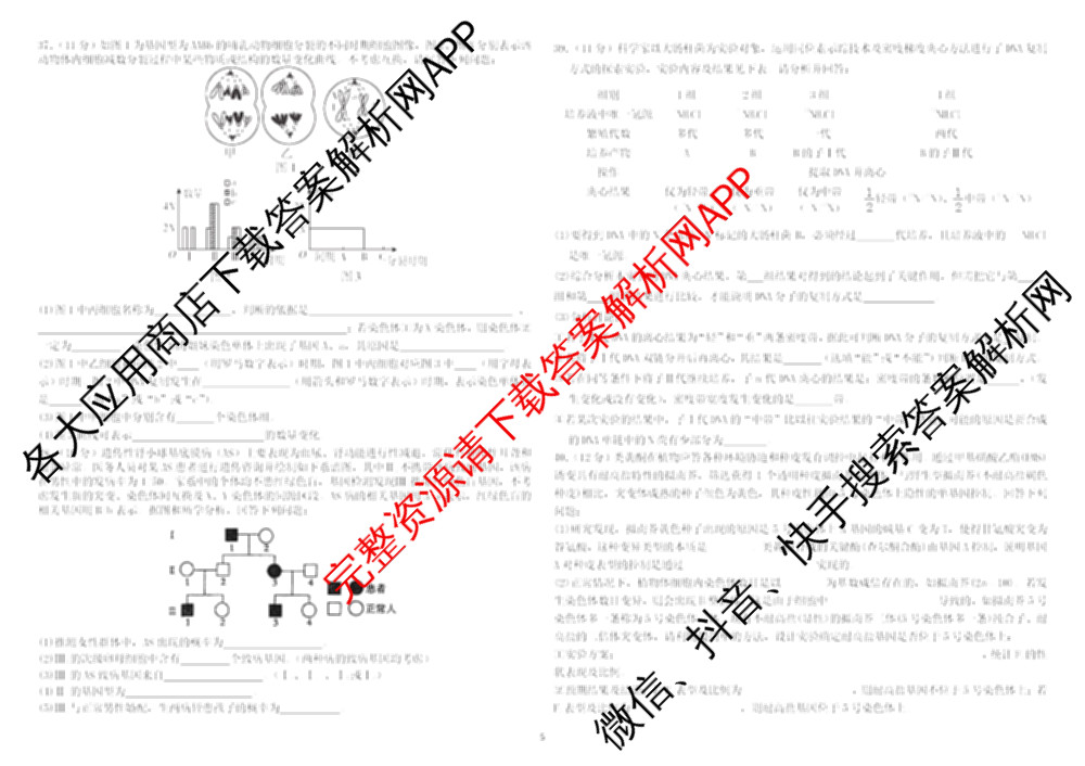 哈师大附中2024~2025学年度下学期高一期末考试各科答案及试卷（含化学 地理 政治等）生物试题