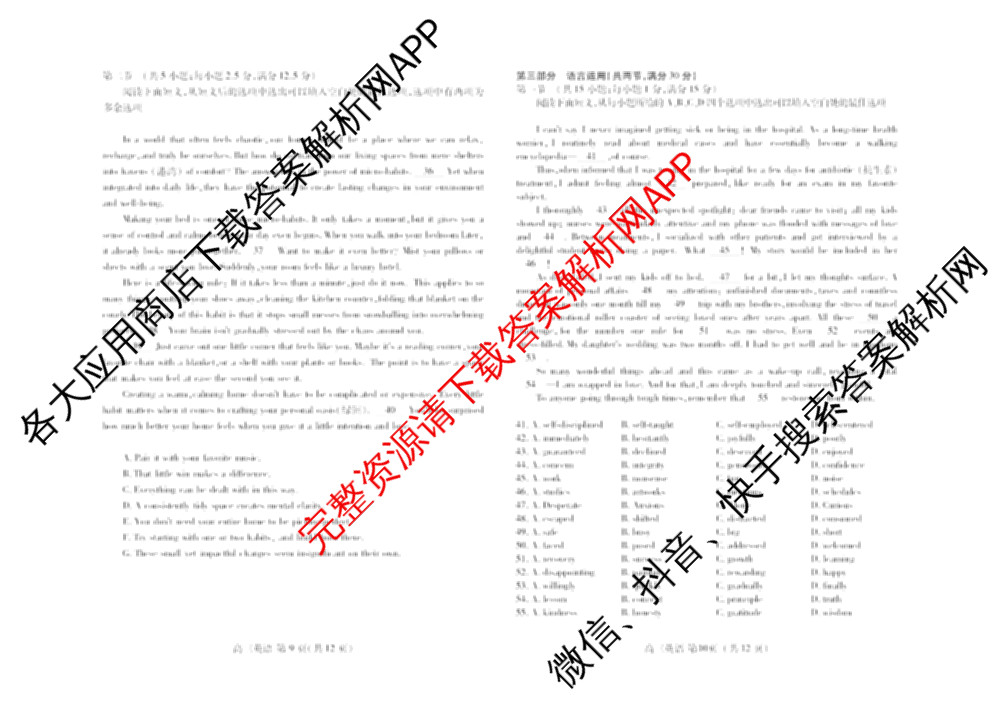 山东省潍坊市2026届高三阶段性诊断监测(2025.11)（含政治、数学、地理等）英语试题