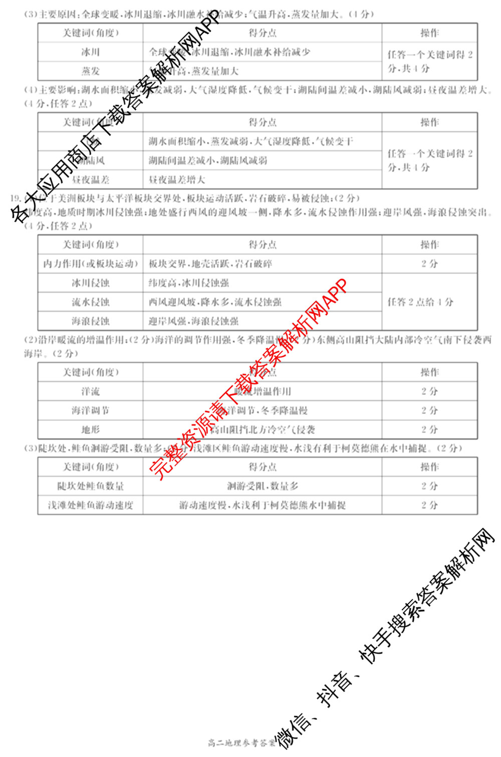 湖南省2025年12月高二学情检测卷（含英语 政治 物理(B卷)等）地理答案