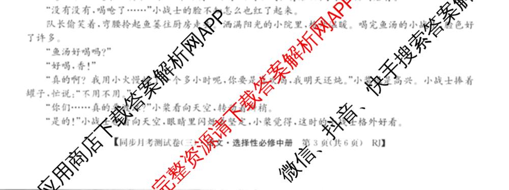 2024-2025学年度高中同步月考测试卷(三)高二（含物理(必修第三册、选择性必修第一册) 英语(选择性必修第二册) 化学(选择性必修1 RJ)等）语文试题