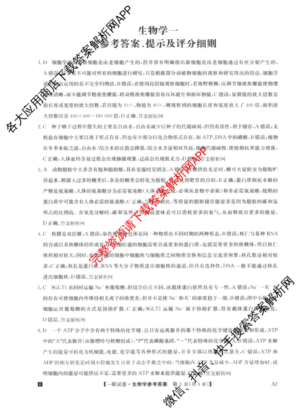 全国名校大联考2025~2026学年高三第一次联考(月考)（含历史(河南)、数学、生物(A2)等11份）生物答案