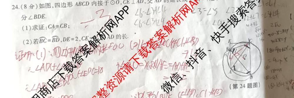 陕西省渭南市华阴市2025-2026学年度第一学期期中检测九年级[试卷类型A]各科答案及试卷（含数学(人教版) 化学(人教版) 历史(统编版)等7份）数学试题