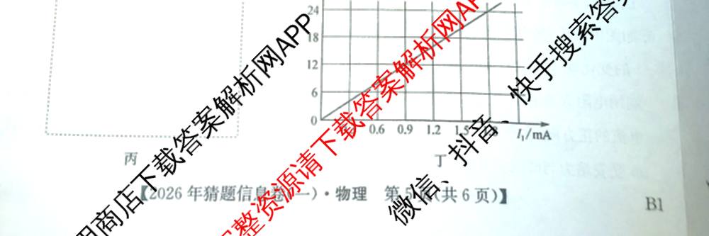 2026年普通高等学校招生全国统一考试猜题信息卷(一)1试卷及答案汇总(已更新物理(AH)、地理(B3)、化学(B3)等19份)物理试题
