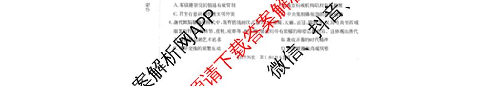 广西2026届高三开学考试(8.6)各科答案及试卷（9科全）历史试题