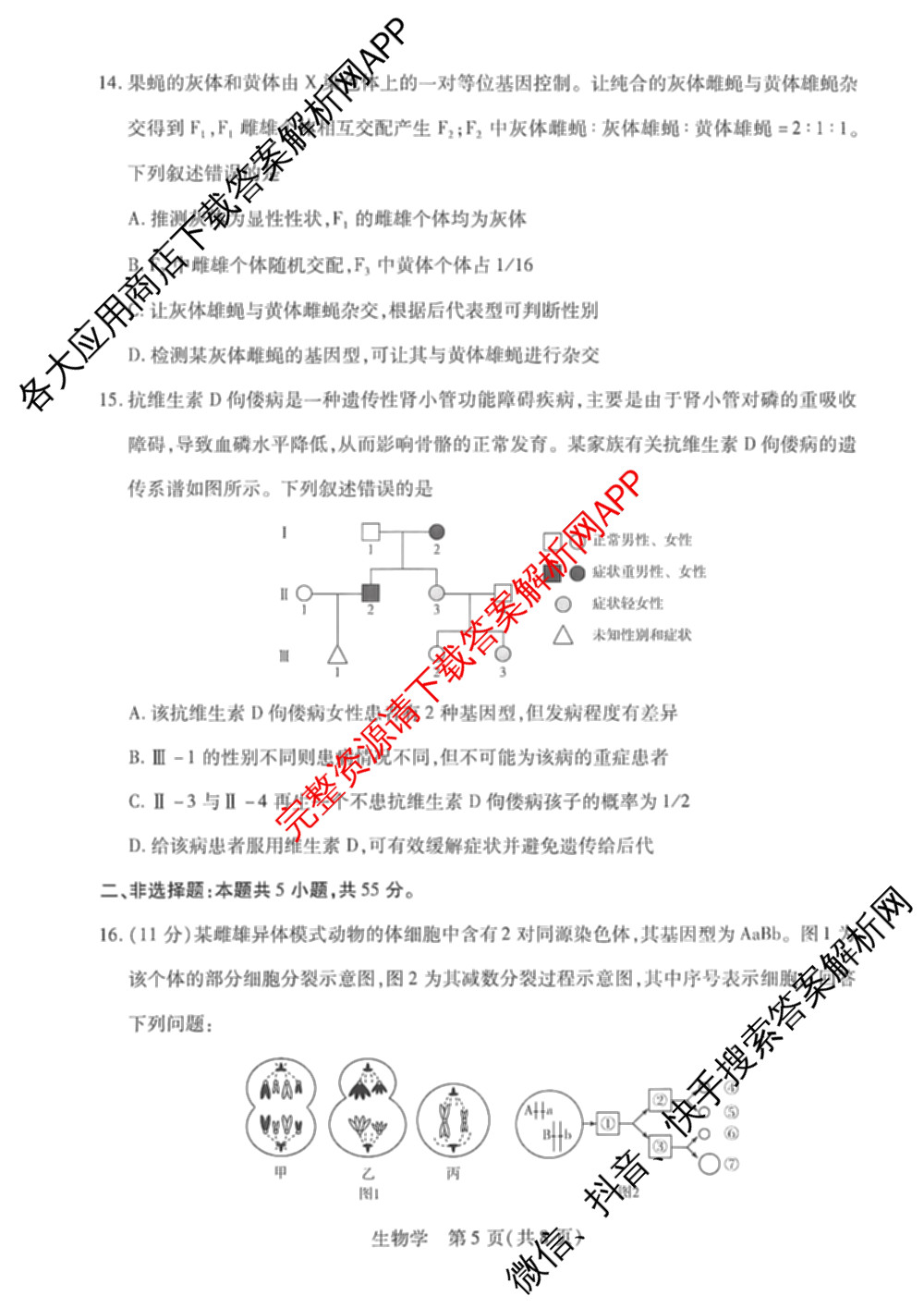 安徽卓越县中联盟2025-2026学年高一下学期4月阶段检测(无标题)（9科全）生物试题