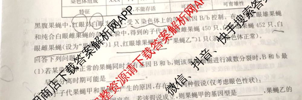 金玉米陕西教育联盟2026届高三一轮复收官卷(三) 试卷及答案汇总（含化学 物理 语文等）生物试题