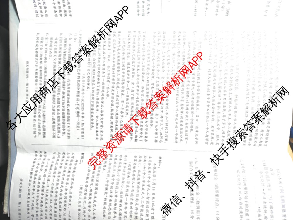2026年安徽中考第一轮复专题(四)（7科全）语文试题