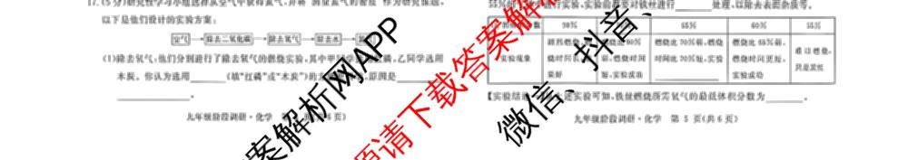 江西省2026届九年级阶段调研(10.10)(已更新化学 历史 语文等7份)化学试题