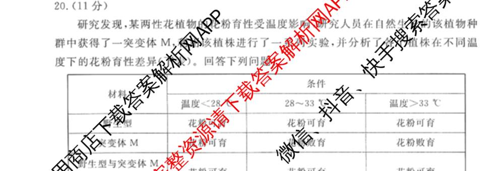 衡水金卷先享题调研卷2026年普通高等学校招生全国统一考试模拟试题(五)5试卷及答案汇总（含政治、生物、物理(L)等）生物试题