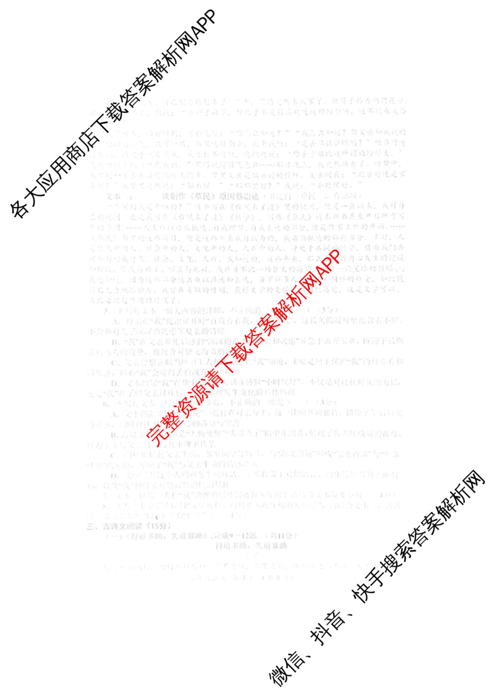 河南省南阳市2025年秋期八年级创新班调研试题各科答案及试卷: 含历史、地理、英语试卷解析语文试题